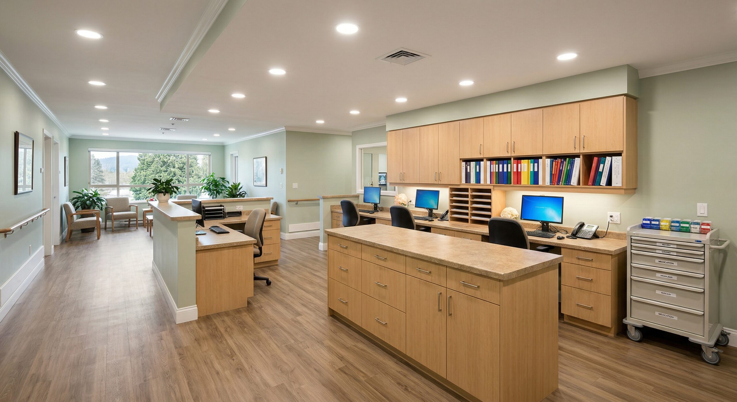 Senior care nurse station renovation